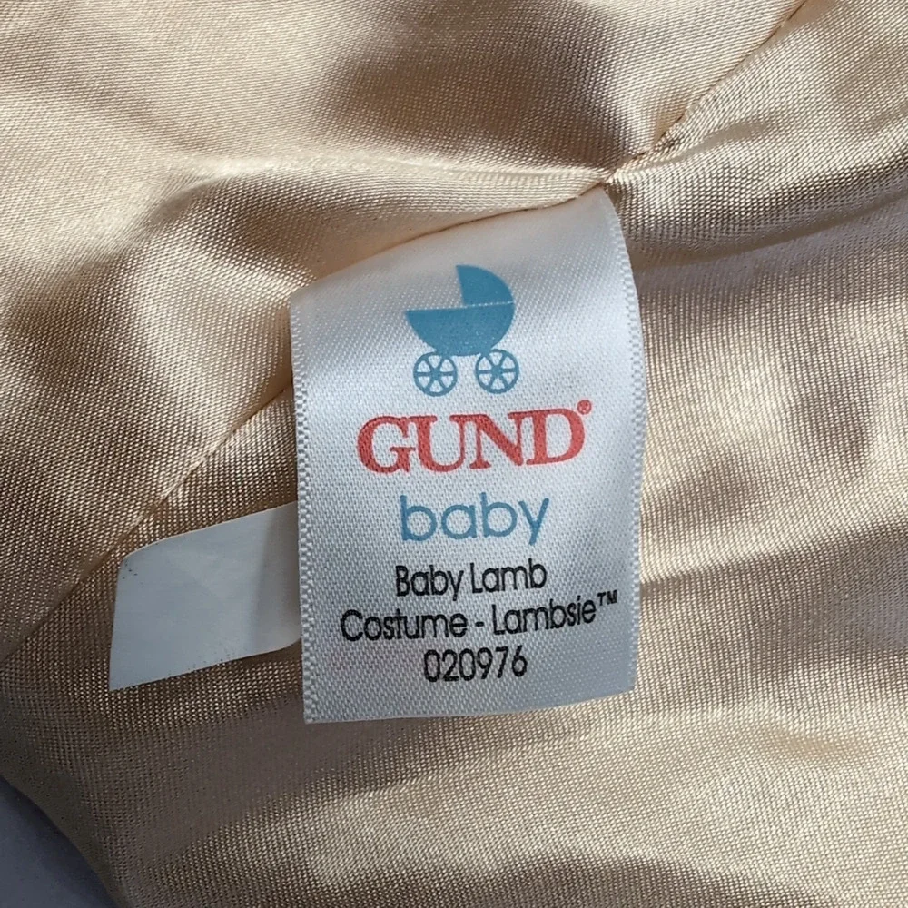Gund‎ Baby Lamb Costume Sweater Satin Lined Rattle Pocket